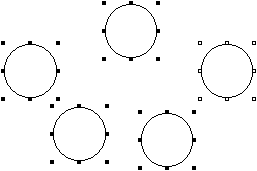 選択された五つの図形